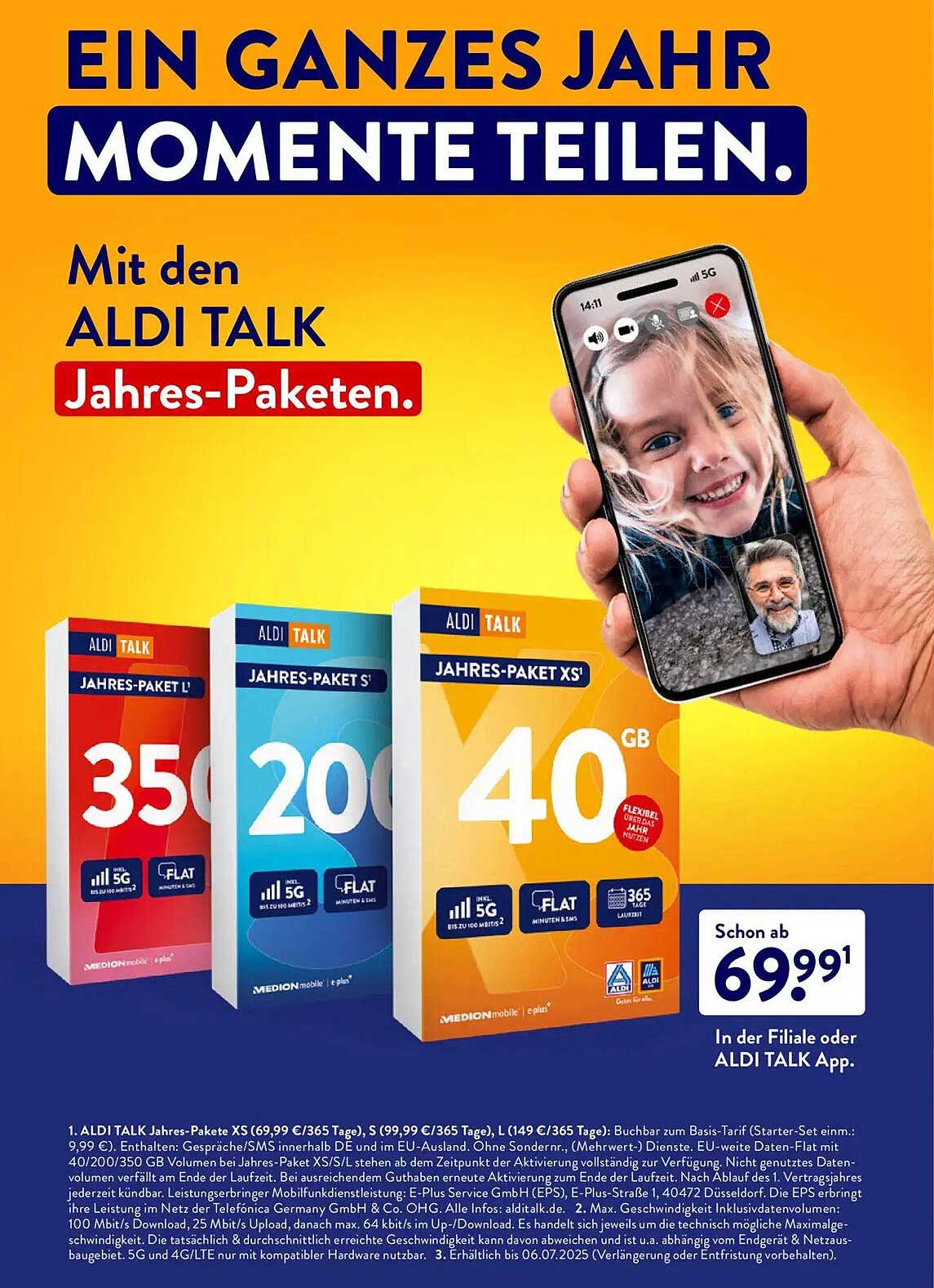 ALDI TALK Jahres-Paket XS mit 40 GB