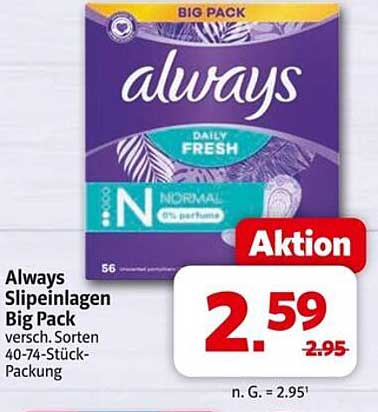 Always Slipeinlagen Big Pack - 56 Stück