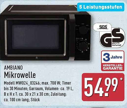 AMBIANO Mikrowelle - Modell MW024_03246