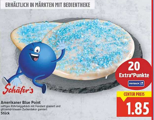 Amerikaner Blue Point - saftiges Rührteiggebäck mit Fondant glasiert