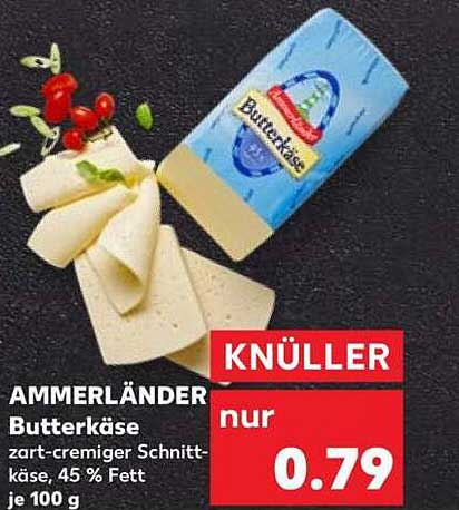 AMMERLÄNDER Butterkäse zart-cremiger Schnittkäse, 45 % Fett je 100 g