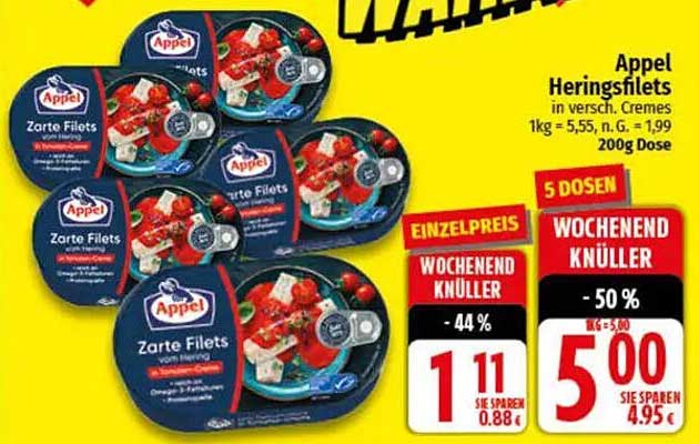 Appel Heringsfilets in verschiedenen Cremes - Wochenend-Knüller!