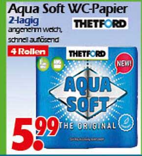 Aqua Soft WC-Papier von Thetford - 2-lagig, 4 Rollen