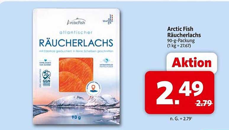Arctic Fish Räucherlachs 90-g-Packung