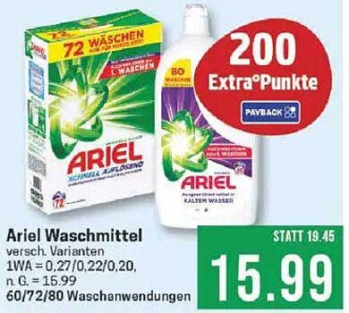 Ariel Waschmittel - Verschiedene Varianten