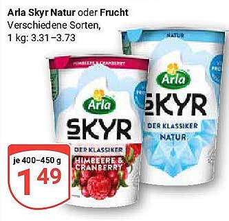 Arla Skyr Natur oder Frucht 400-450 g