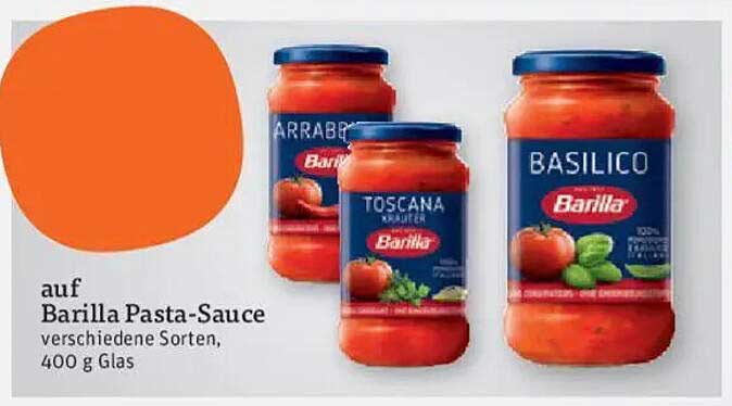 auf Barilla Pasta-Sauce verschiedene Sorten, 400 g Glas
