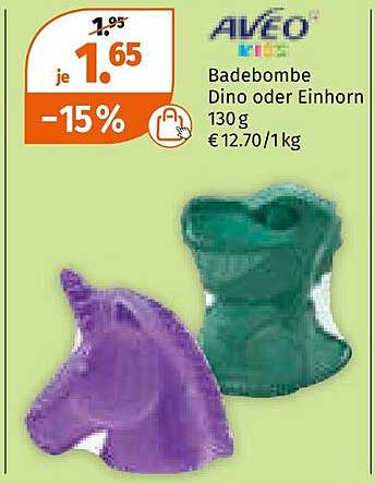 AVEO Kids Badebombe Dino oder Einhorn 130 g