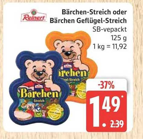 Bärchen-Streich oder Bärchen Geflügel-Streich - 125 g