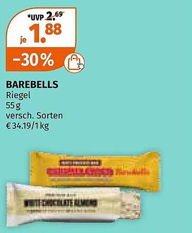 BAREBELLS Riegel 55 g - Verschiedene Sorten