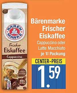 Bärenmarke Frischer Eiskaffee - Cappuccino oder Latte Macchiato je 1l Packung