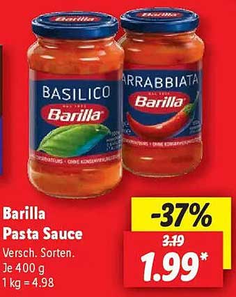 Barilla Pasta Sauce - Verschiedene Sorten