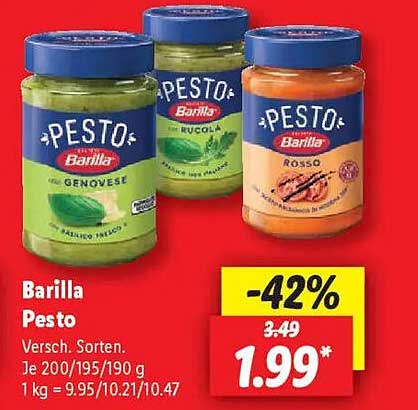 Barilla Pesto Versch. Sorten 200/195/190 g