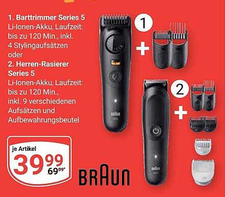 Barttrimmer Series 5 & Herren-Rasierer Series 5 von Braun