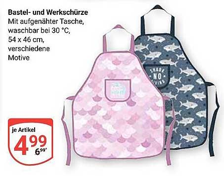 Bastel- und Werkschürze mit aufgenähter Tasche