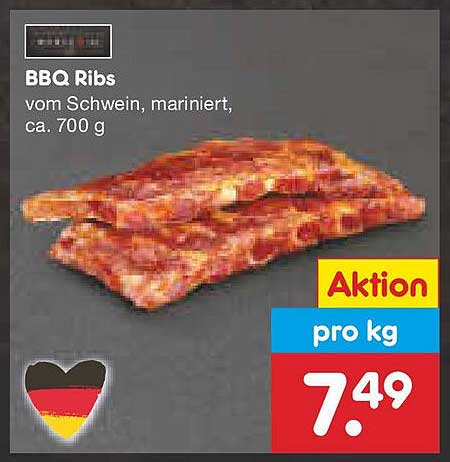BBQ Ribs vom Schwein, mariniert, ca. 700 g
