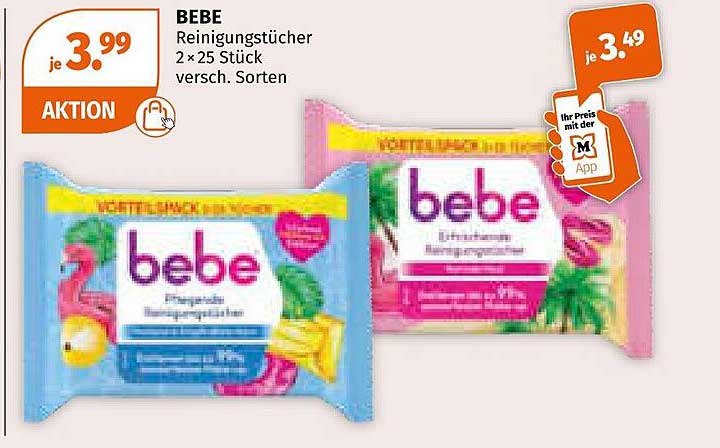 BEBE Reinigungstücher 2x25 Stück – verschiedene Sorten
