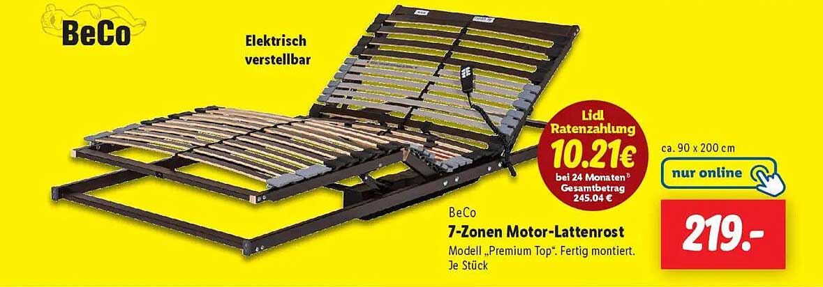 BeCo 7-Zonen Motor-Lattenrost Modell „Premium Top“