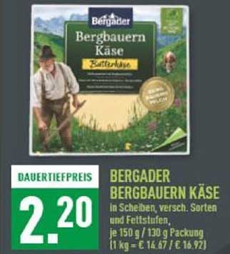 BERGADER BERGBAUERN KÄSE in Scheiben – vielfältige Sorten genießen!