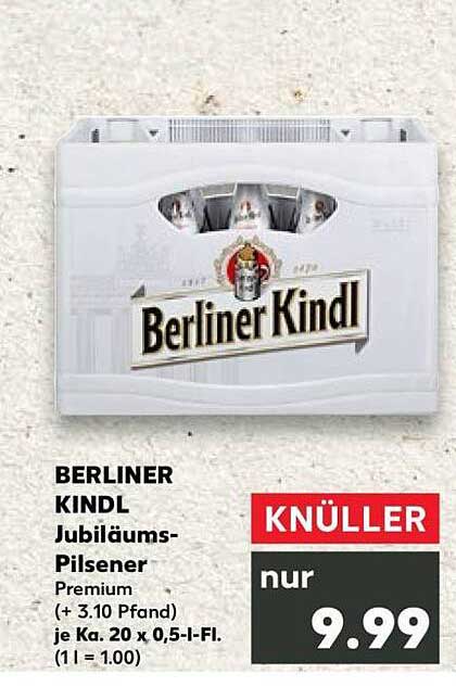 BERLINER KINDL Jubiläums-Pilsener Premium (+ 3.10 Pfand)