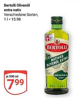 Bertolli Olivenöl extra nativ, verschiedene Sorten, 500 ml