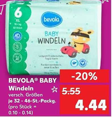 BEVOLA® BABY Windeln - 20% Rabatt