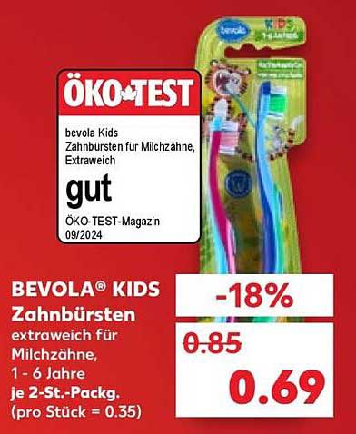 BEVOLA® KIDS Zahnbürsten extrawieich für Milchzähne, 1 - 6 Jahre