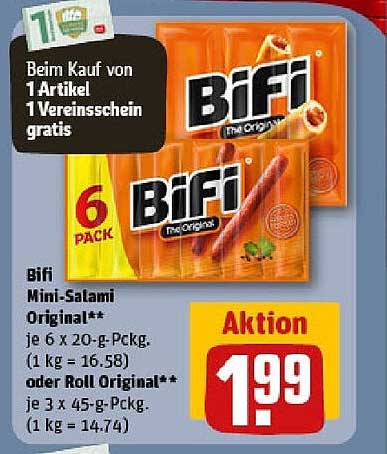 Bifi Mini-Salami Original – 6er Pack – jetzt im Angebot!