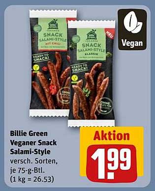 Billie Green Veganer Snack Salami-Style