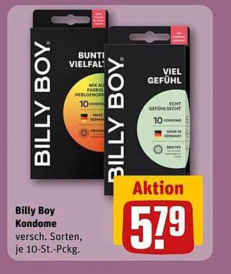 Billy Boy Kondome, verschiedene Sorten, je 10-St.-Pk.