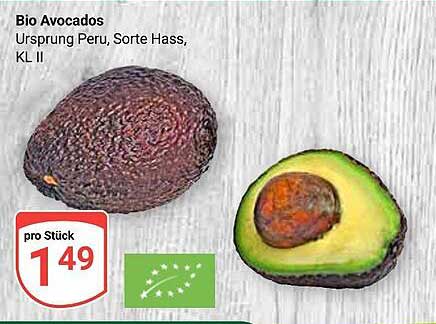 Bio Avocados - Herkunft Peru, Sorte Hass, KL II