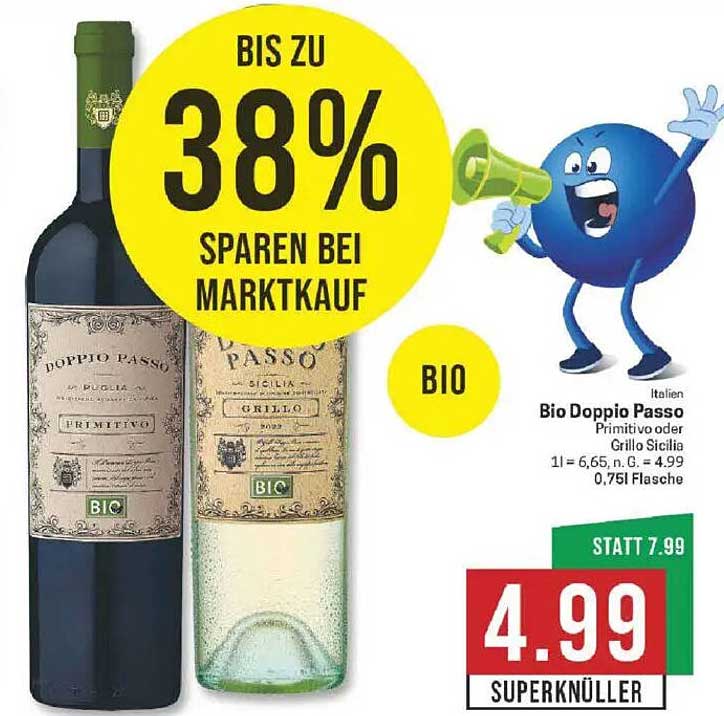 Bio Doppio Passo Primitivo oder Grillo Sicilia