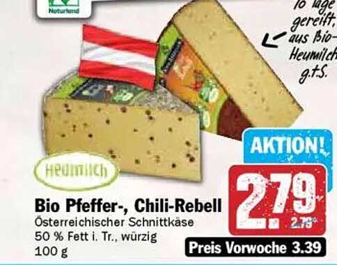 Bio Pfeffer-, Chili-Rebell Österreichischer Schnittkäse 100 g
