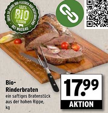 Bio-Rinderbraten - ein saftiges Bratenstück aus der hohen Rippe, kg