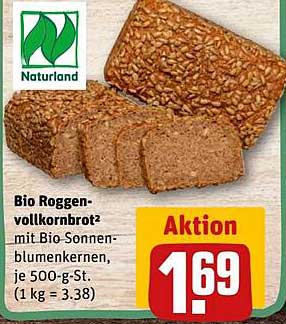 Bio Roggenvollkornbrot mit Bio-Sonnenblumenkernen, je 500-g-St.