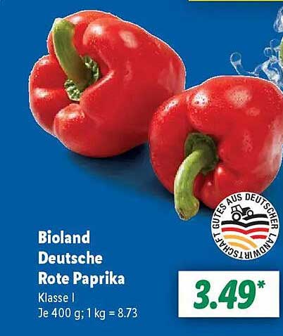 Bioland Deutsche Rote Paprika 400 g