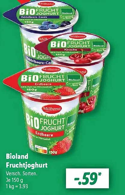 Bioland Fruchtjoghurt Versch. Sorten 150 g