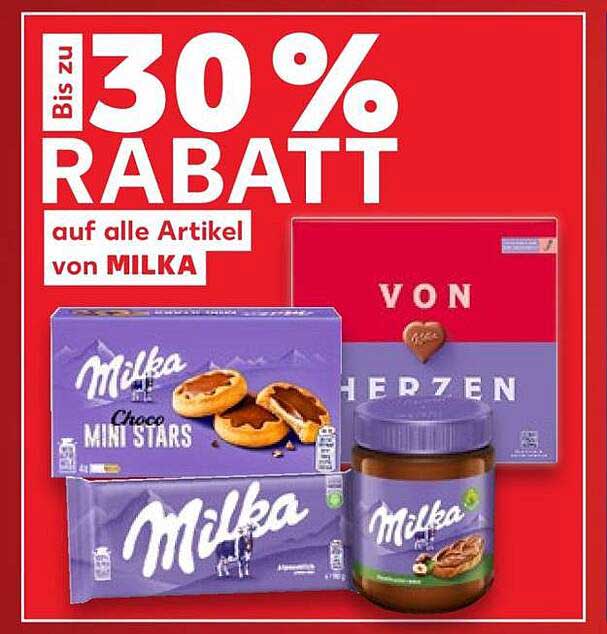 Bis zu 30 % Rabatt auf alle Artikel von MILKA