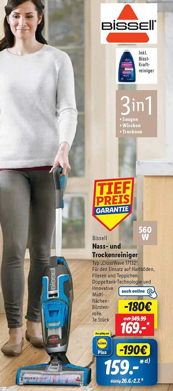Bissell Nass- und Trockenreiniger Typ 'CrossWave 17132' - 3-in-1 Reinigung