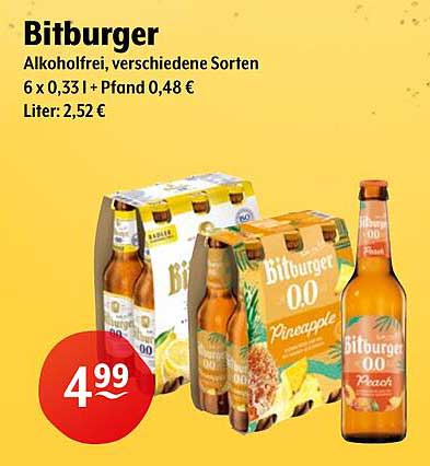 Bitburger 0,0 - Alkoholfrei in verschiedenen Sorten