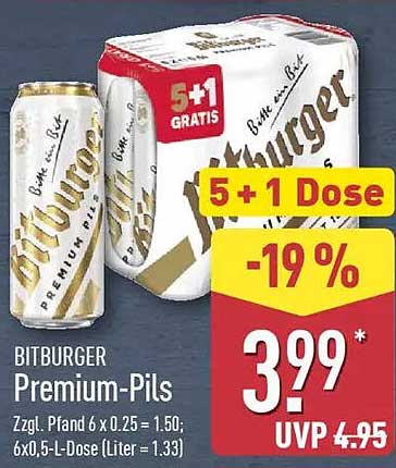 BITBURGER Premium-Pils 5+1 Dose