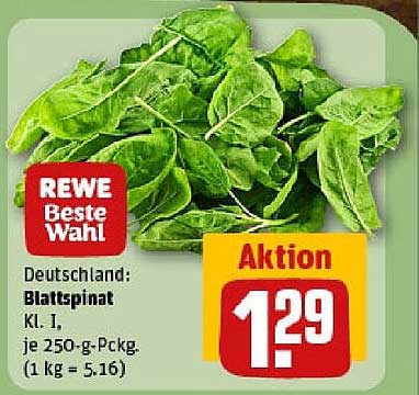 Blattspinat Kl. I - REWE Beste Wahl