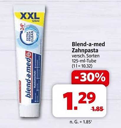 Blend-a-med Zahnpasta 125 ml - Jetzt 30% günstiger!