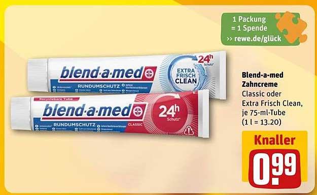 Blend-a-med Zahnpasta Classic oder Extra Frisch Clean, 75 ml
