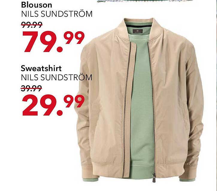 Blouson und Sweatshirt von Nils Sundström