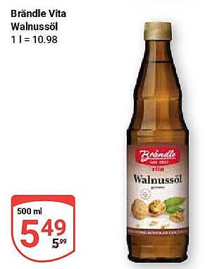 Brändle Vita Walnussöl 500 ml