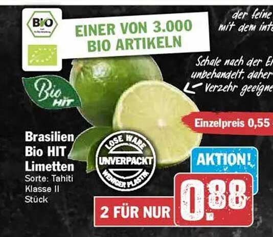 Brasilien Bio HIT Limetten – 2 Stück für nur 0,88 €