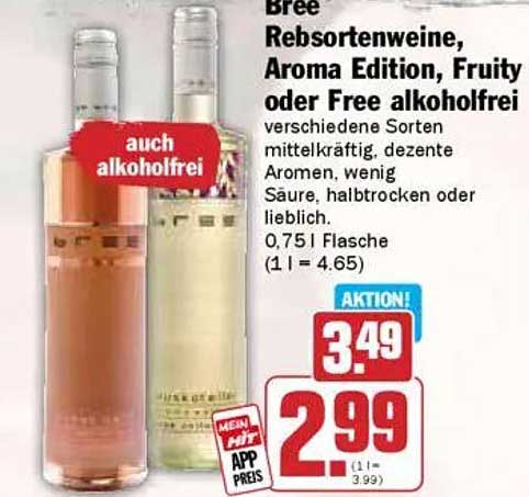 Bree Rebsortenweine, Aroma Edition, Fruity oder Free alkoholfrei