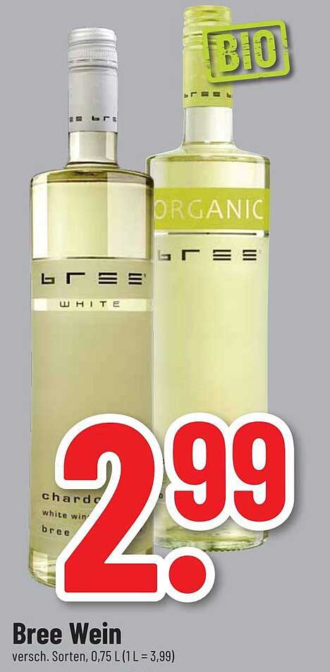 Bree Wein - Bio Weißwein 0,75 L zum Aktionspreis