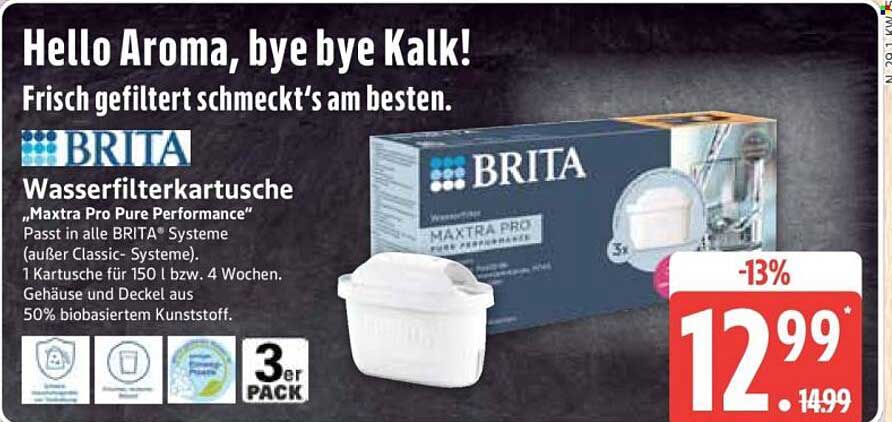 BRITA Wasserfilterkartusche „Maxtra Pro Pure Performance“ 3er Pack